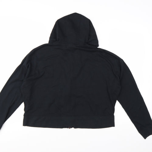 Nike Women Black Full Zip Hoodie M - Polyester Cotton Blend