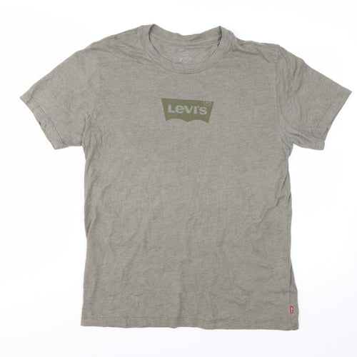 Levi's Men's Grey Logo Graphic Regular Fit Cotton T-Shirt Size M