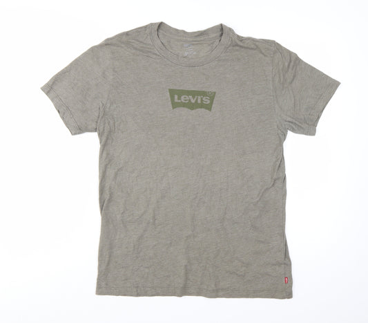 Levi's Men's Grey Logo Graphic Regular Fit Cotton T-Shirt Size M