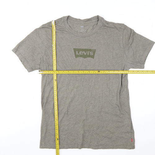 Levi's Men's Grey Logo Graphic Regular Fit Cotton T-Shirt Size M