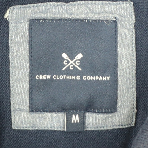 Crew Clothing Men’s Blue Geometric Cotton Polo Shirt Size M