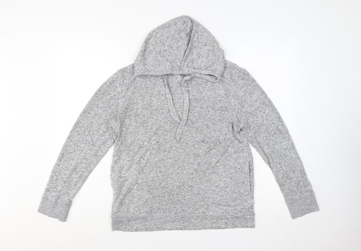 FatFace Women Grey Marl Viscose Blend Hooded Pullover UK 10