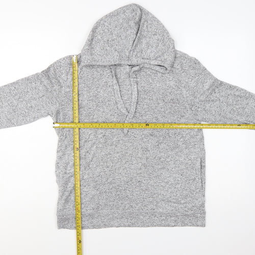 FatFace Women Grey Marl Viscose Blend Hooded Pullover UK 10