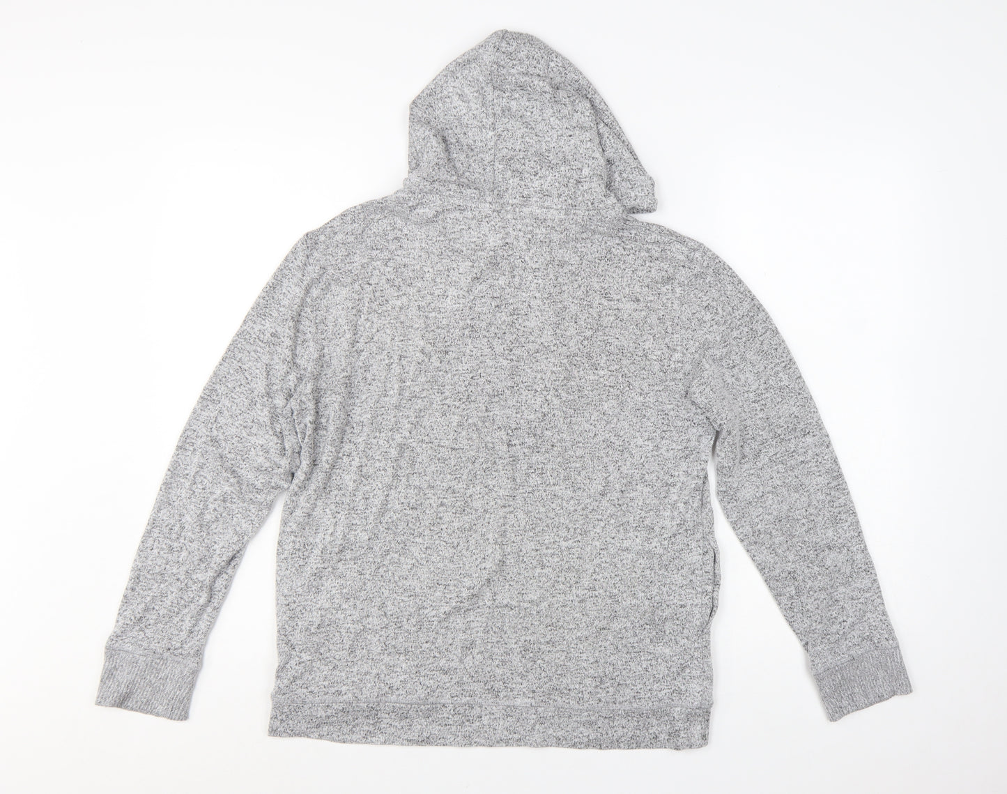FatFace Women Grey Marl Viscose Blend Hooded Pullover UK 10