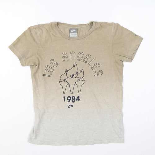 Nike Women's Beige Los Angeles 1984 Cotton T-Shirt Size S