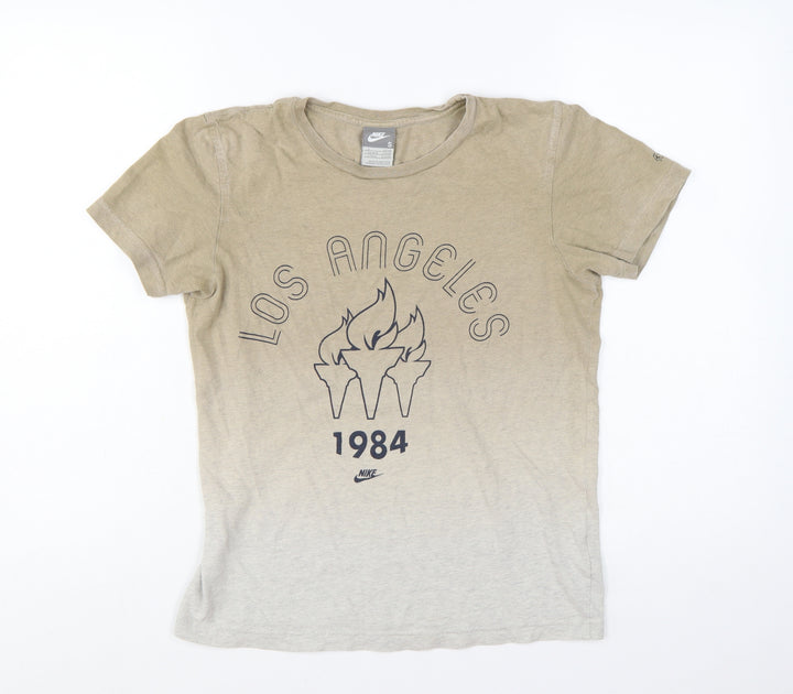 Nike Women's Beige Los Angeles 1984 Cotton T-Shirt Size S