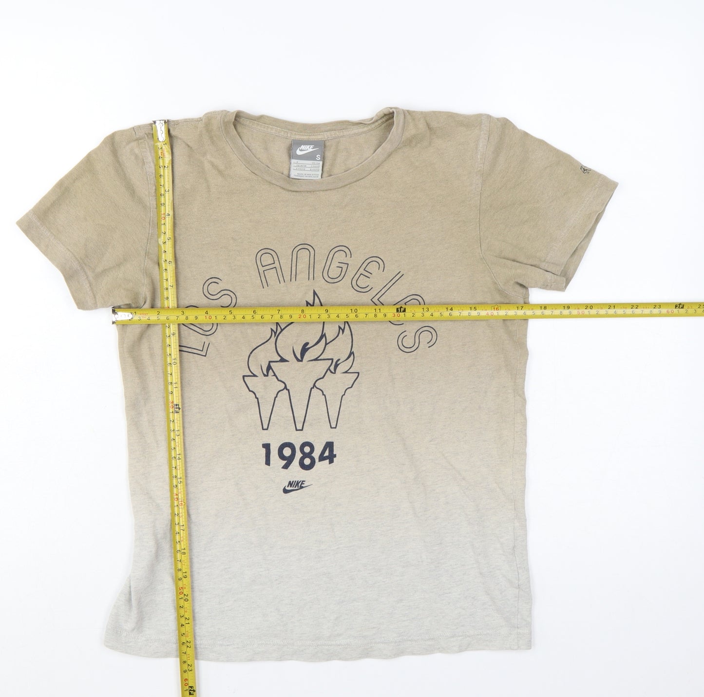 Nike Women's Beige Los Angeles 1984 Cotton T-Shirt Size S