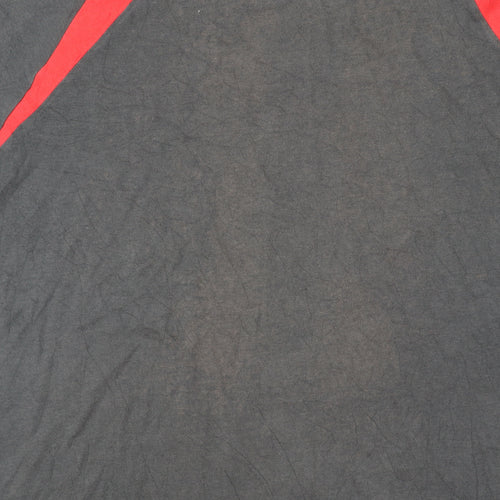 Adidas Men's Black Red XL Colourblock Sports T-Shirt