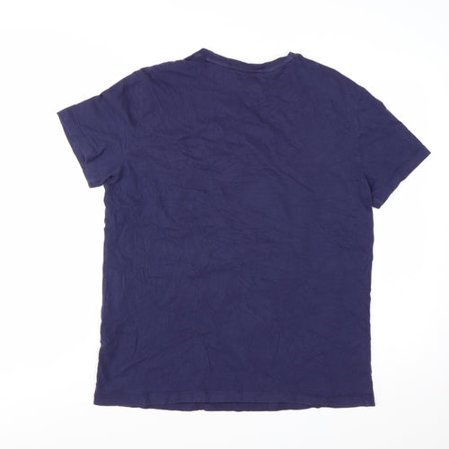Armani Exchange Men's Blue Slim Fit Floral Graphic T-Shirt Size L