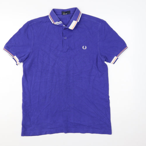Fred Perry Men's Blue Cotton Polo Shirt M Regular Fit
