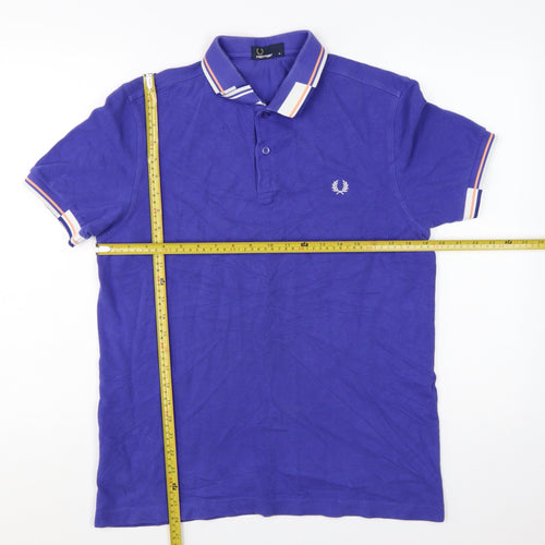 Fred Perry Men's Blue Cotton Polo Shirt M Regular Fit