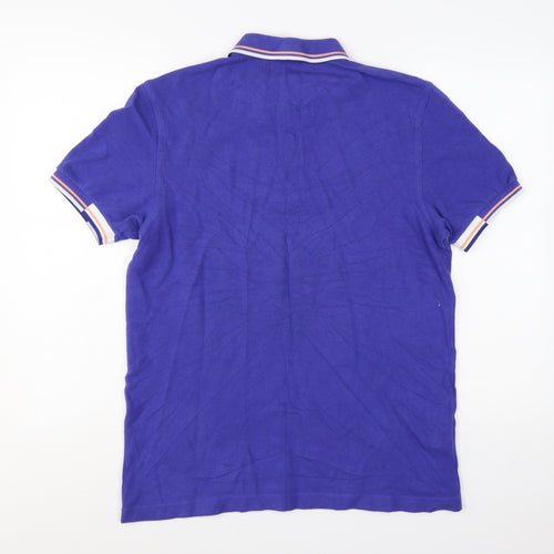 Fred Perry Men's Blue Cotton Polo Shirt M Regular Fit