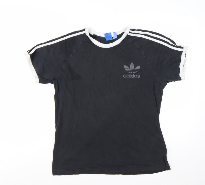 Adidas Men’s Black T-Shirt Size L Retro Sports Crew Neck