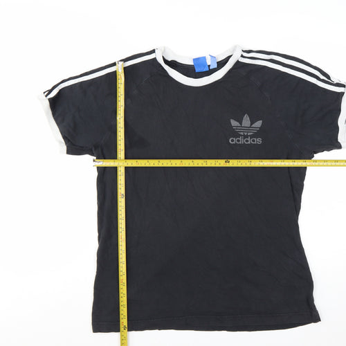 Adidas Men’s Black T-Shirt Size L Retro Sports Crew Neck