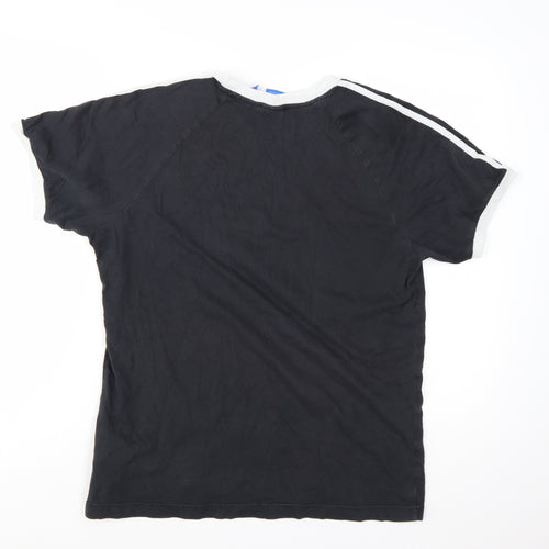 Adidas Men’s Black T-Shirt Size L Retro Sports Crew Neck