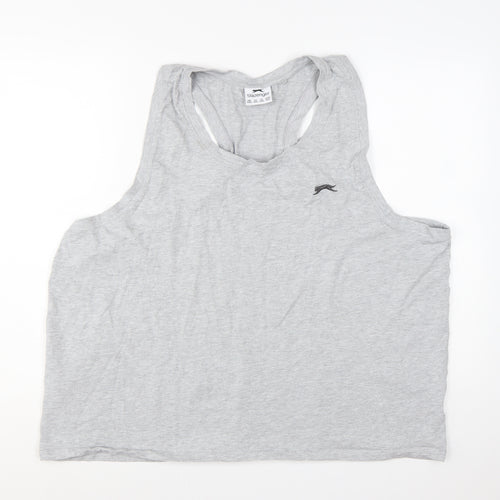 Slazenger Men's Grey 4XL Sleeveless Gym T-Shirt