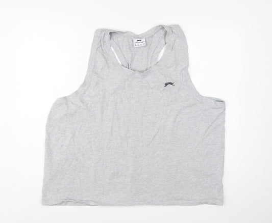 Slazenger Men's Grey 4XL Sleeveless Gym T-Shirt