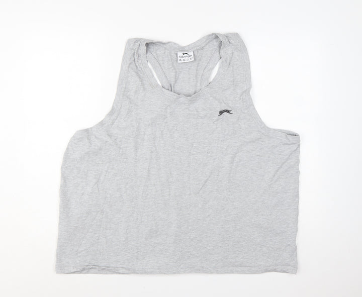 Slazenger Men's Grey 4XL Sleeveless Gym T-Shirt