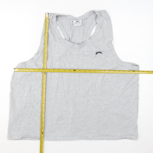 Slazenger Men's Grey 4XL Sleeveless Gym T-Shirt
