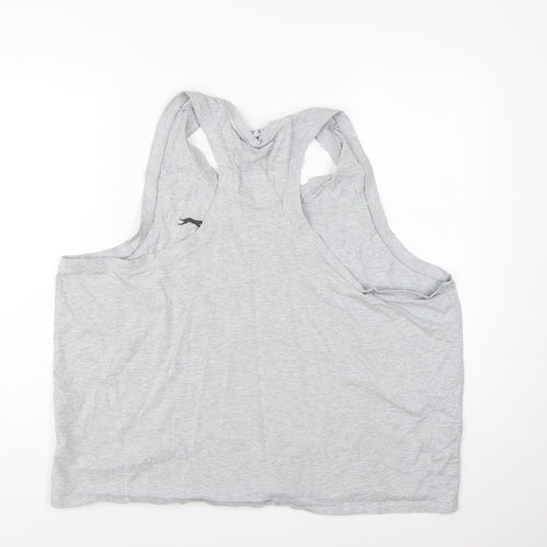 Slazenger Men's Grey 4XL Sleeveless Gym T-Shirt
