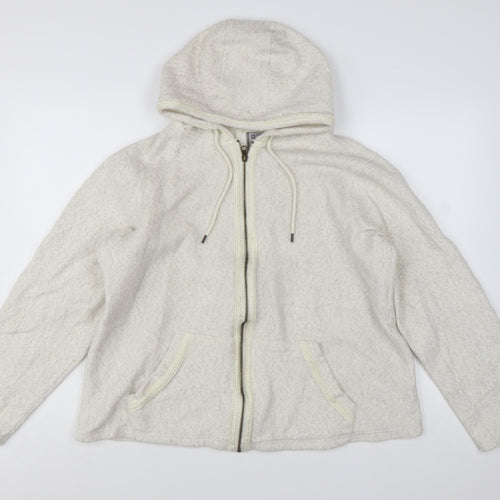 Mountain Warehouse Women Beige Full Zip Hoodie UK 16 Fleece Jacket