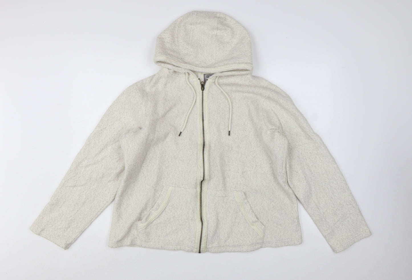 Mountain Warehouse Women Beige Full Zip Hoodie UK 16 Fleece Jacket