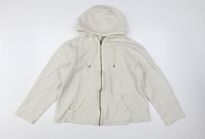 Mountain Warehouse Women Beige Full Zip Hoodie UK 16 Fleece Jacket