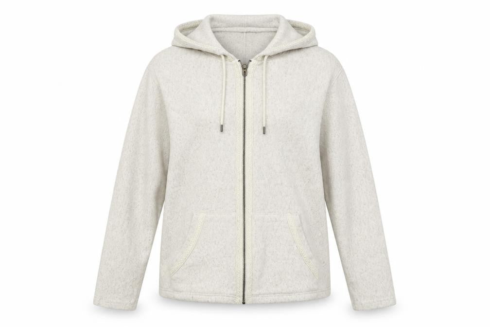 Mountain Warehouse Women Beige Full Zip Hoodie UK 16 Fleece Jacket