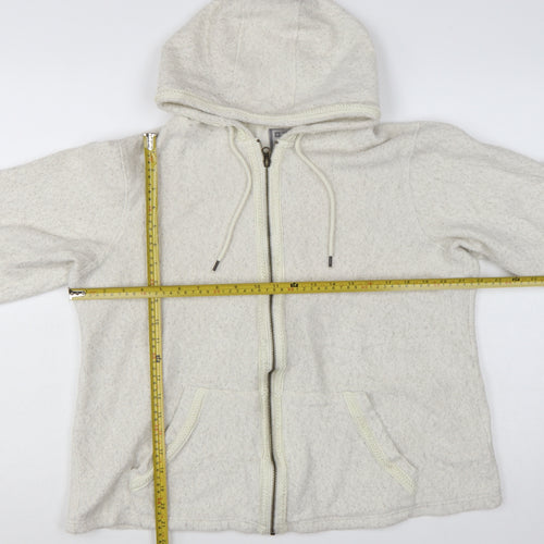 Mountain Warehouse Women Beige Full Zip Hoodie UK 16 Fleece Jacket