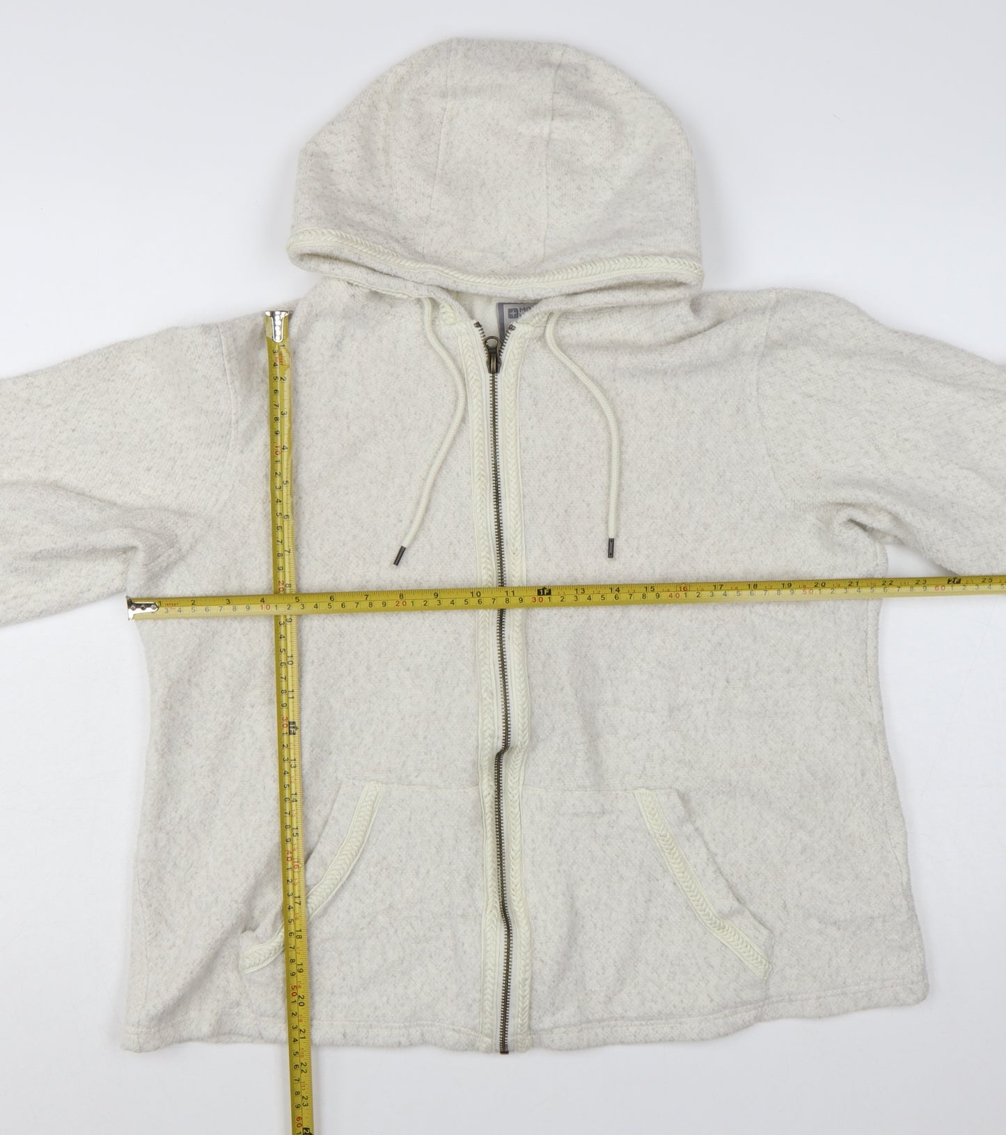 Mountain Warehouse Women Beige Full Zip Hoodie UK 16 Fleece Jacket
