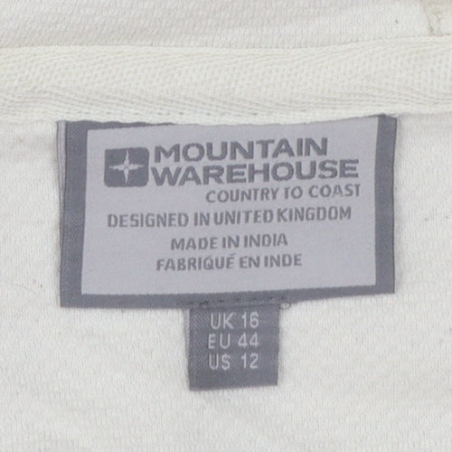 Mountain Warehouse Women Beige Full Zip Hoodie UK 16 Fleece Jacket