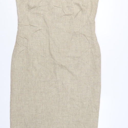 Marks and Spencer Women Beige Size 18 Sheath Knee Length Dress