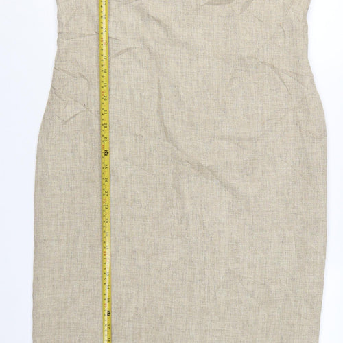 Marks and Spencer Women Beige Size 18 Sheath Knee Length Dress