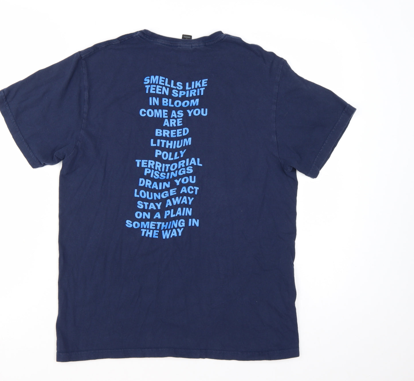 Gildan Nirvana Women's Blue Short Sleeve Cotton Band T-Shirt M