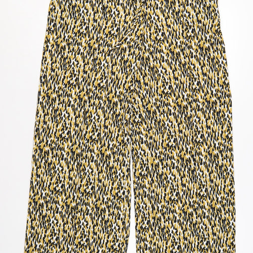Marks and Spencer Women’s Multicoloured Animal Print Wide-Leg Trousers Size 14