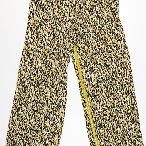 Marks and Spencer Women’s Multicoloured Animal Print Wide-Leg Trousers Size 14