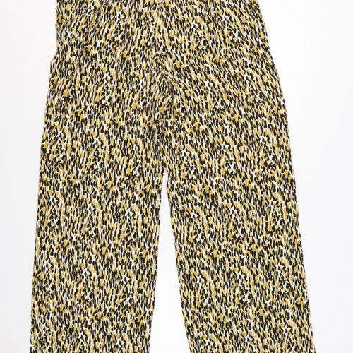 Marks and Spencer Women’s Multicoloured Animal Print Wide-Leg Trousers Size 14