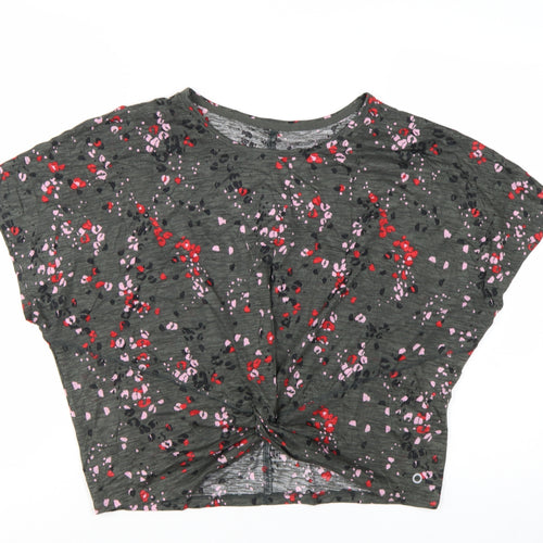 Marks and Spencer Women’s Multicoloured Cropped Floral T-Shirt Size 16