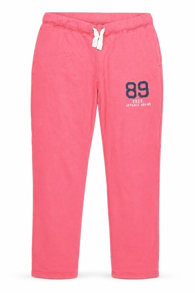 Front view of ESMARA women’s pink cotton blend sweatpants l casual drawstring