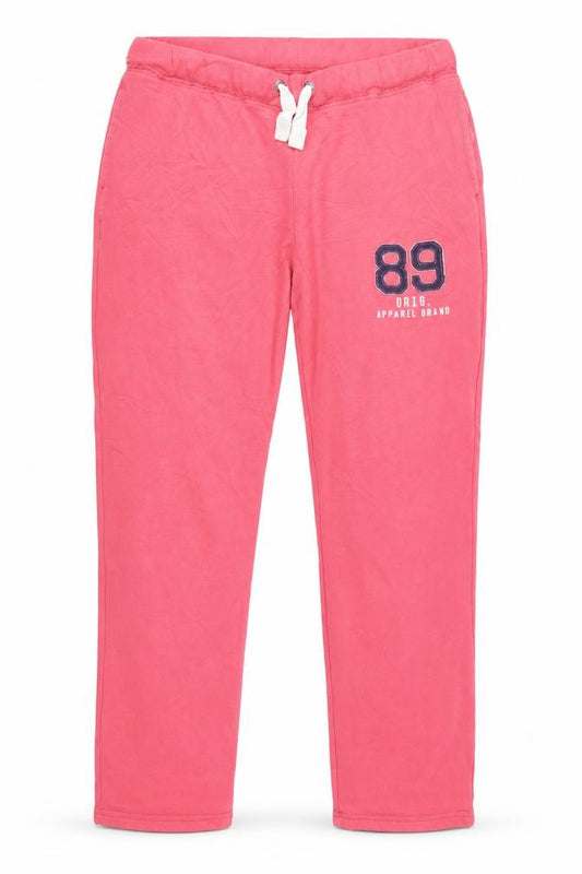 Front view of ESMARA women’s pink cotton blend sweatpants l casual drawstring