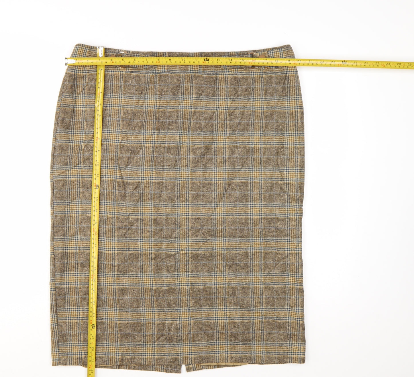 Tu Women’s Brown Check Tweed Pencil Skirt Size 18 Workwear