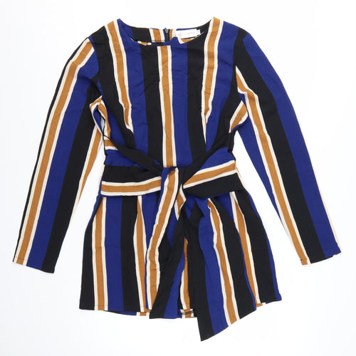 In The Style Women's Multicoloured Striped Long Sleeve Playsuit Size S