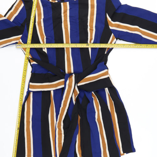 In The Style Women's Multicoloured Striped Long Sleeve Playsuit Size S