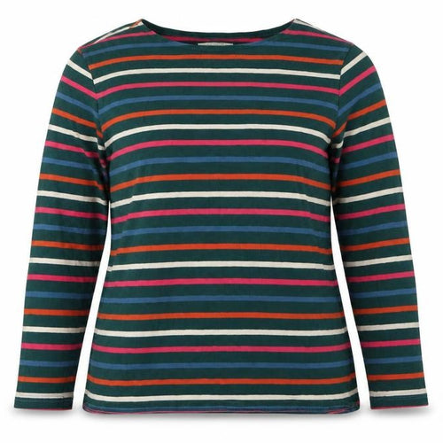 Seasalt Women’s Multicoloured Striped Organic Cotton Long Sleeve Nautical T-Shirt UK 18