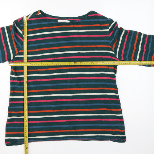Seasalt Women’s Multicoloured Striped Organic Cotton Long Sleeve Nautical T-Shirt UK 18