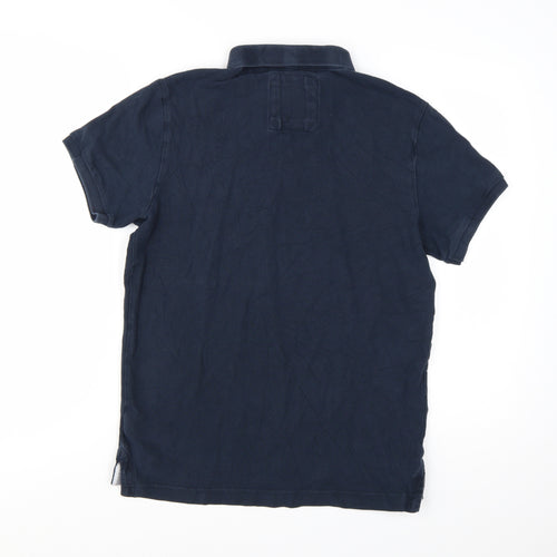 Superdry Men's Blue Classic Pique Polo Shirt Size L Cotton