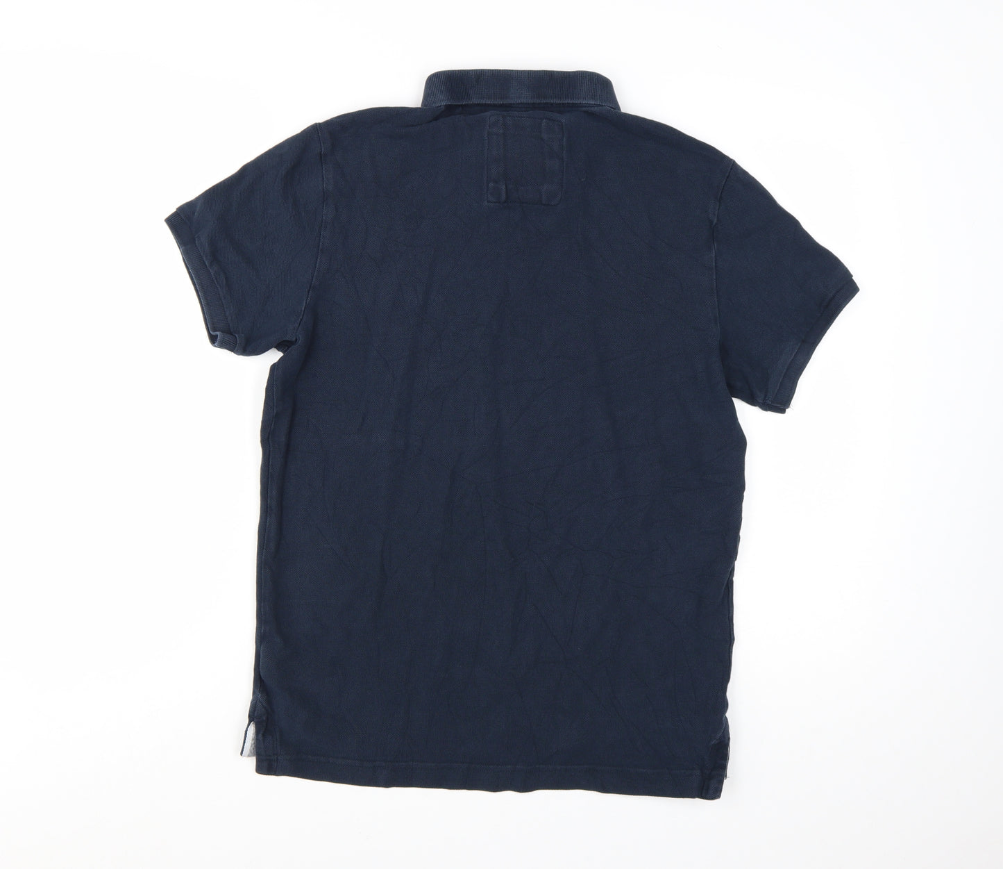 Superdry Men's Blue Classic Pique Polo Shirt Size L Cotton