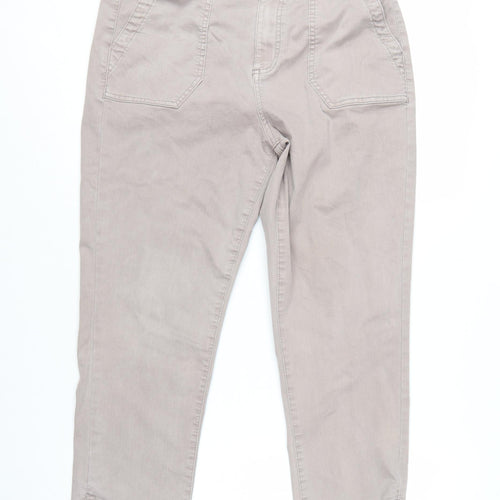 Marks and Spencer Women Beige Tapered Jeans Size 14 Regular Fit