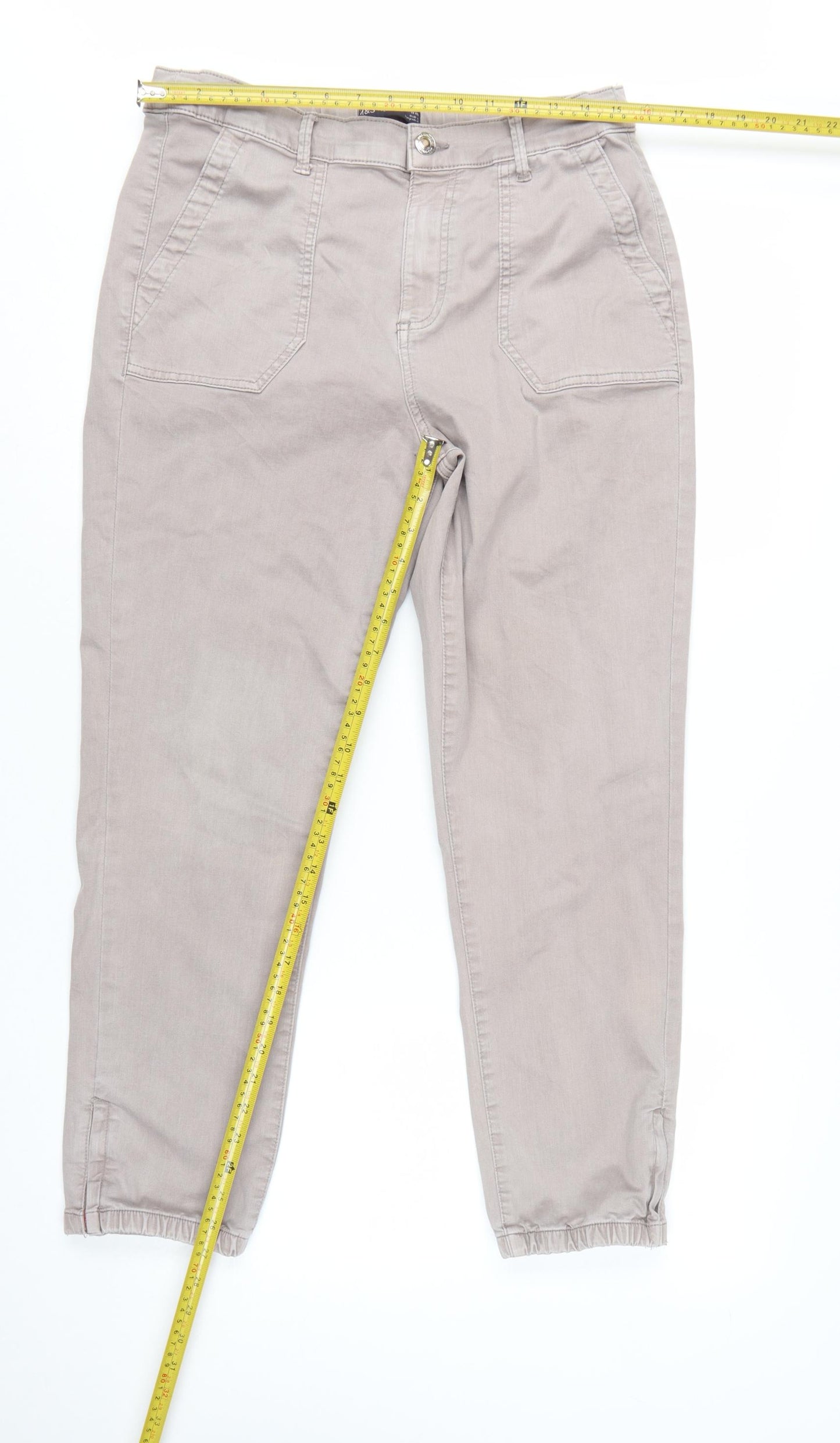 Marks and Spencer Women Beige Tapered Jeans Size 14 Regular Fit