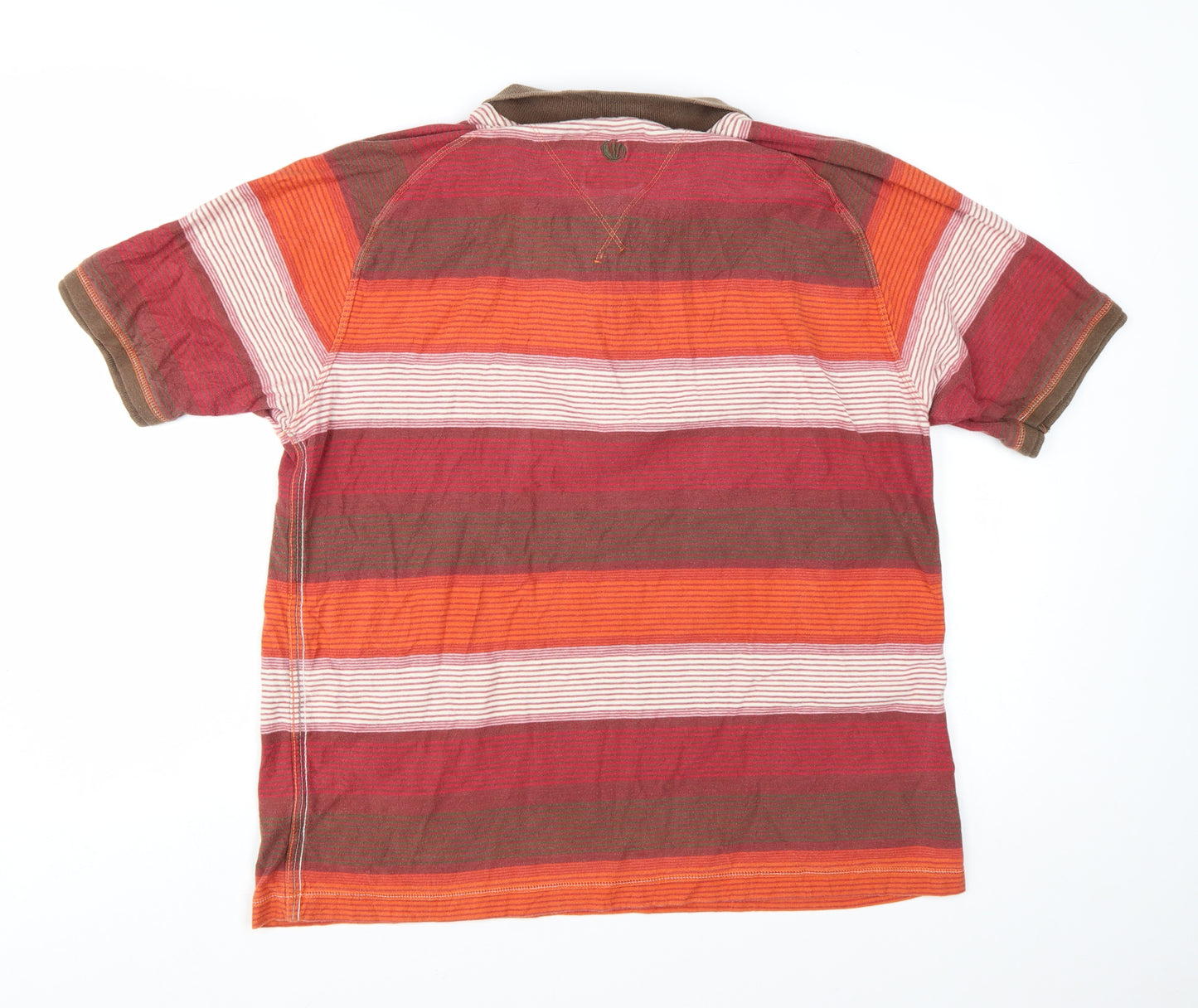 Fat Face Men's Red Striped Cotton Polo Shirt Size L